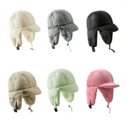 Berets Hat With Earflaps Winter Cap Ear Protection For Women Warm Filled Hiking Snow Sports Biking Skating Female