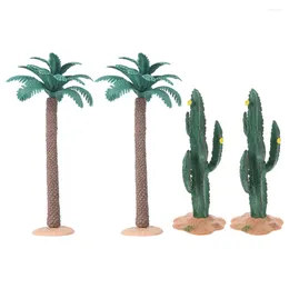 Decorative Flowers Simulated Trees Scenery DIY Plant Decor Cactus Fake Pvc Model Mini Artificial Palm Plastic Micro