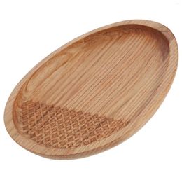 Plates Round Red Oak Pallet Wooden Tray Snack Plate Dessert Appetiser Fruit Storage