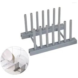 Kitchen Storage Plate Holder Rack Dish Drainer Cabinet Organizer Bowl Cup Pot Lid ( Grey )