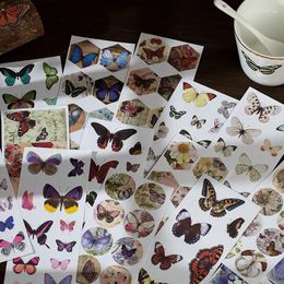 Gift Wrap 20 Sheets Per Pack Sticker Book Butterfly Literature Colorful Handbook Material Decorative Collage Backing Stickers 6 Types