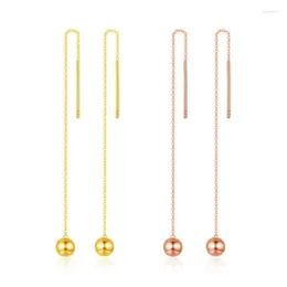 Dangle Earrings Labb Real 18K Bubble Earline AU750 Gold Rose Beans Ball Light Bead Earstuds Women's Fashion Trend Boutique Jewelry Gift E16