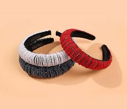 full diamonds headbands for women luxury designer Baroque red black diamond headband bohemian vintage hair jewelry accessories lov1058498