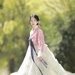 Ethnic Clothing 2024 Hanbok Gauze Skirt Female Adult Spring And Summer Traditional Court Dress Korean Folk Dance Performance Costume W200