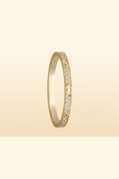 Small Model Slim Love Wedding Band Ring for Women Men 316L Titanium Steel Full CZ Paved Designer Jewelry Aneis Anel Bague Femme Cl1747065