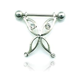 Nipple Rings Sier Pole Surgical Steel Butterfly For Women Body Jewelry Drop Delivery Dhpoh