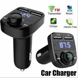 X8 FM Transmitter Aux Modulator Bluetooth Handsfree Kit Car o MP3 Player with 3.1A Quick Charge Dual USB Charger with retail package DHL2766763
