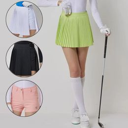 Blktee Ladies Quick Dry Golf Short Women Slim Pleated Casual Skort Girls Detachable High-waist Culottes Leisure Golf Skirt S-XXL 240122