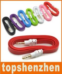 Flat Noodle 3.5mm AUX o Cables Male To Male Stereo Car Extension o Cable For MP3 For phone 10 Colors7881345