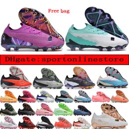 Wholesale Send Bag outdoor Soccer Boots Phantom GX Elite FG Ghost Low Version Football Cleats Mens Soft Leather Comfortable Natural Lawn Trainers Football Shoes