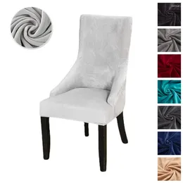 Chair Covers Velvet Elastic Sloping High Back Armchair Cover Accent Dining Slipcover Office El Decor House De Chaise