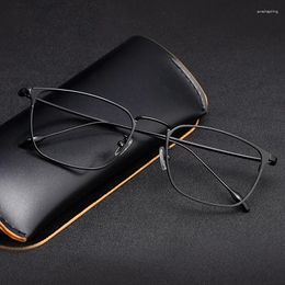 Sunglasses Frames Men Pure Titanium Full Rim Myopia Eyeglasses Optical Square Male Prescription Eyewear Vacuum IP Electronical Plating