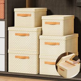 Cloth Quilt Storage Organiser Pp Board Folding Pants Storage Box With Lid Large Capacity Bedroom Cabinet Dustproof Storages Bag 240125