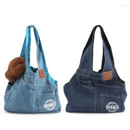 Dog Car Seat Covers Pet Carrying Bags Denim Travel Shoulder Bag Comfortable Soft For Puppy Cat Carriers Dogs Supplies