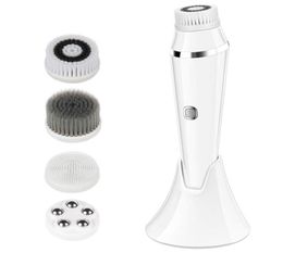 4 In 1 Face Cleansing Brush Vibration Facial Cleanser Silicone Pore Cleaner Exfoliator Face Washing Brush Roller Massager225e4445733