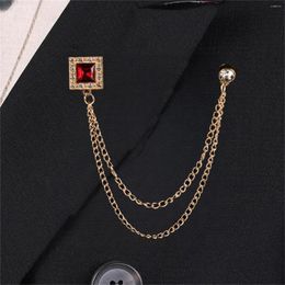 Brooches Fashion Metal Rhinestones Men Suit Shirt Tassel Chain Lapel Pin And Brooch Jewellery Luxulry Clothing & Accessories