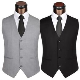 The Dress Vests For Men Solid Color Singlebreasted Slimfit Mens Suit Vest Male Waistcoat Gilet Homme Casual Sleeveles 240127