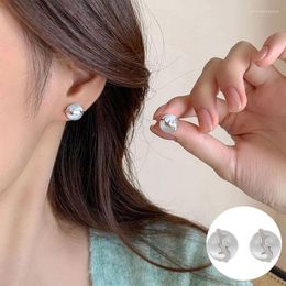 Stud Earrings 925 Sterling Silver Chalcedony Geometric For Women Girl Cute Vintage Round Design Jewelry Party Gift Drop