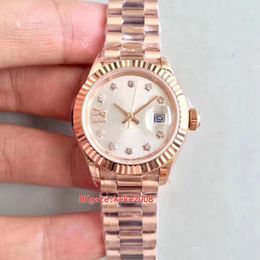 Top quality WF Factory watch Pearlmaster ETA 2617 movement 28mm 279178 279175 Rose Gold Mechanical Automatic Ladies Women's W201L