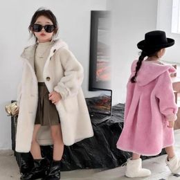 Jackets Winter Children Real Lamb Fur Coats Casual Sheep Shearing Plush Warm Outerwear Kids Wool Jacket For Girls A3182