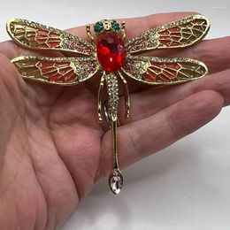 Brooches Vintage Style Smart Painted Dragonfly Pin Metal Badge Coat Suit Men's And Women's Lapel Pins Corsage Gifts