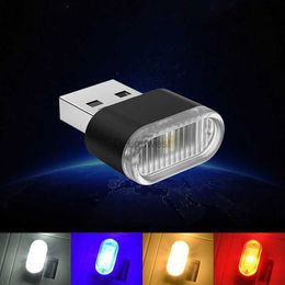 Night Lights 1-5Pcs Car Mini USB LED Atmosphere Lights Car Interior Neon Lamp Emergency Lighting Universal PC Portable Plug Play YQ240207