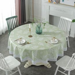 PVC Lace Tablecloth Waterproof Oil-proof Round Table Cloth Printed Home Dining Table Cover for Wedding Party Decor 240123