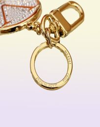 Women Designer Diamond Keychain Mens Luxury Fashion Keys Bag Jewellery Gold Key Classic Letter L Print Keychains Ornaments 222072718