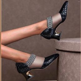 Dress Shoes 2024 Sexy Women Pumps Spring Summer High Heels Pointed Toe Black Wedding Heel For