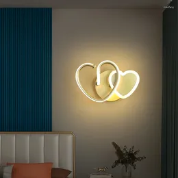 Wall Lamp Bedroom Bedside Internet Red Creative Heart Shaped LED Light Minimalist Modern Living Room Sofa Background Lights