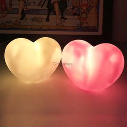 Night Lights Creative Love Heart LED 3D Lamp Wedding Romantic Red Pink Night Light Ornament Birthday Christmas Home Light Decoration YQ240207