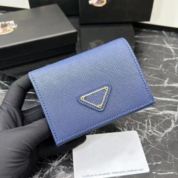 Fashion Wallets Coin Purses Bag Luxury Designer Wallet Purse For Women Men Card Holder Triangle Brand Casual Cardholder Black Navy With Box AA6