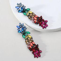 Dangle Earrings Boho Fashion Colorful Crystal Decor Piercing Charm Wedding Party Pendant Jewelry Luxury Design Unusual For Women