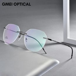 Ultralight Alloy Rimless Men Glasses Frame Square Eyeglasses Myopia Prescription Frames For Women Optical Eye Glass 240131