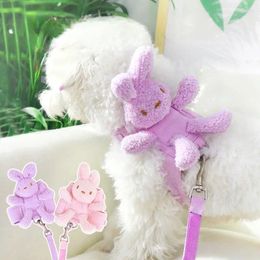 Dog Collars Cute Plush Chest Strap Vest Traction Rope Walking Pet Chain Puppy Small Cat Supplies Collar