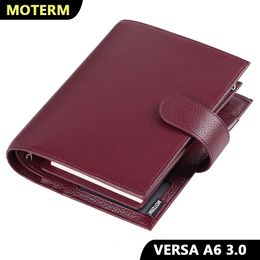 Moterm A6 Versa 30 Rings Planner with MM Pebbled Style Organiser Genuine Leather Agenda Diary Wallet Journal Notepad 240119