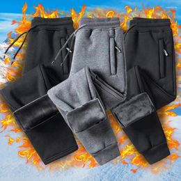 Men's Pants 2024 Winter Lamb Wool Thickened Warm Sportswear Men Casual Drawstring Jogging High-Quality Cotton
