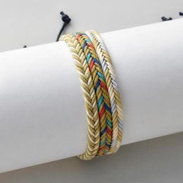 Charm Bracelets 3pcs/set Colourful Rope Handmade Braided Bracelet Lucky Meditation Buddhist Braeclets Adjustable Size Bangles Jewellery