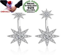 OMHXZJ Whole Geometric Reytro Fashion OL Woman Lady Party Gift Octagon Star Zircon 925 Sterling Silver Stud Earrings YS4023757848