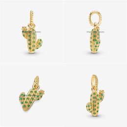 Pendant Necklaces 100% 925 Sterling Sier Sparkling Desert Cactus Fashion Wedding Jewelry Making For Women Gifts Drop Delivery Pendant Dhfux