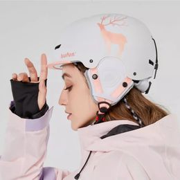 Ski Helmet Snowboard Winter Sports Men Head Women Girls Boys Children Kids Bicycle Cycling Climbing Cat Shark Deer Bear Pink 240124