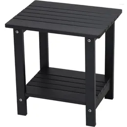 Camp Furniture Byzane Double Adirondack Side Table Patio Outdoor End Garden Lawn Indoor Companion Black