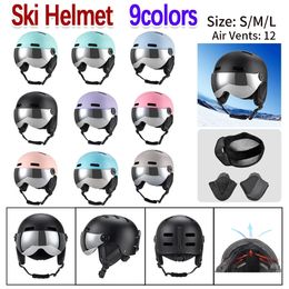 Ski Helmet AntiImpact Safety Snow with Durable ABS Shell Women Men Adjustable Fit Glasses AntiFog Integrally Moulded 240124