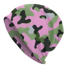 Berets Pink Camouflage Camo Bonnet Hats Knit Hat Hip Hop Outdoor Skullies Beanies Men's Women's Spring Thermal Elastic Caps