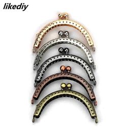 10 PcsLot 85 CM Size Double Bead Semicircular Metal Purse Frame Kiss Clasp Clutch DIY Bag Accessory 240126