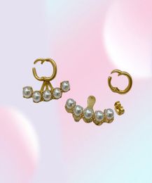 Fashion Designer Earrings For Women Stud Earrings Pearl Jewellery Gold Letters Hoop Earring Diomond Box Wedding Ear Studs Charm 22012241443