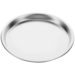 Dinnerware Sets Veggie Tray Stainless Steel Cold Skin Plate Round Snack Cookie Dish Barbecue Practical Pastry Toddler