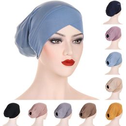 Ethnic Clothing Women Forehead Cross Prayer Hats Pullover Beanie Muslim Hijabs Turban Headcloth Instant Caps Elastic Bottom Hat Headscarf