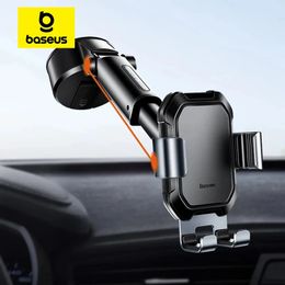 Baseus Gravity Car Phone Holder Suction Cup Adjustable Universal Holder Stand in Car GPS Mount For 12 Pro Max POCO 240126