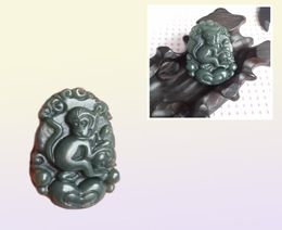 China039s xinjiang hetian jade zodiac monkey peace pendant with D37954980